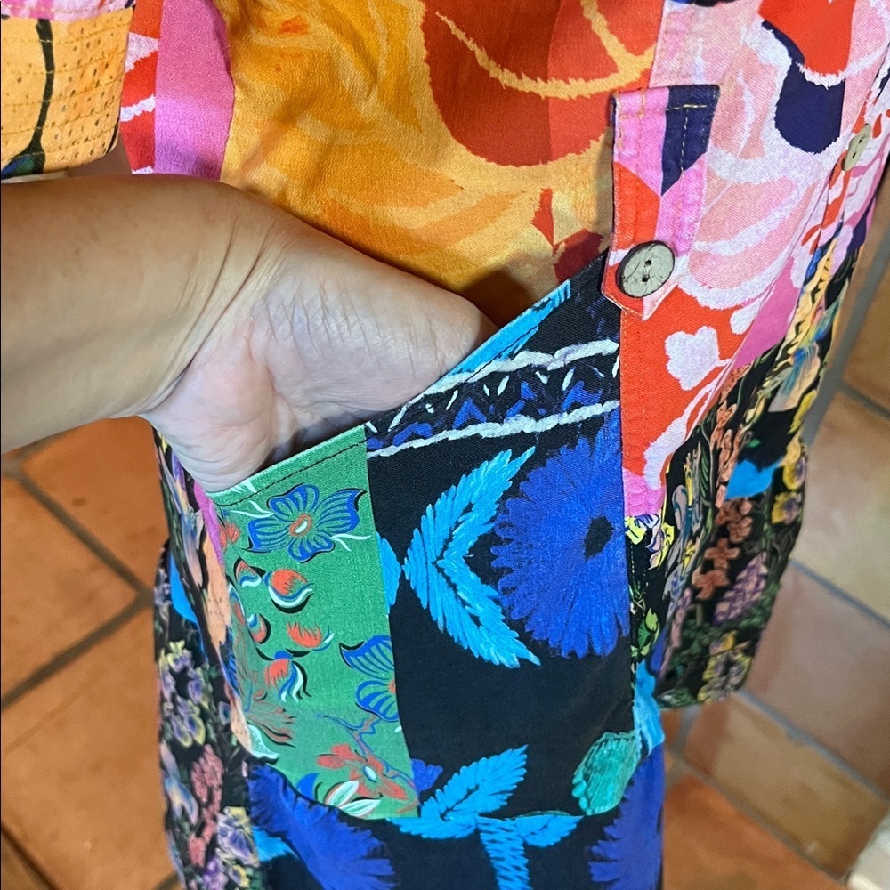 Desigual Multicolor Floral Patchwork Button Up Mi… - image 5